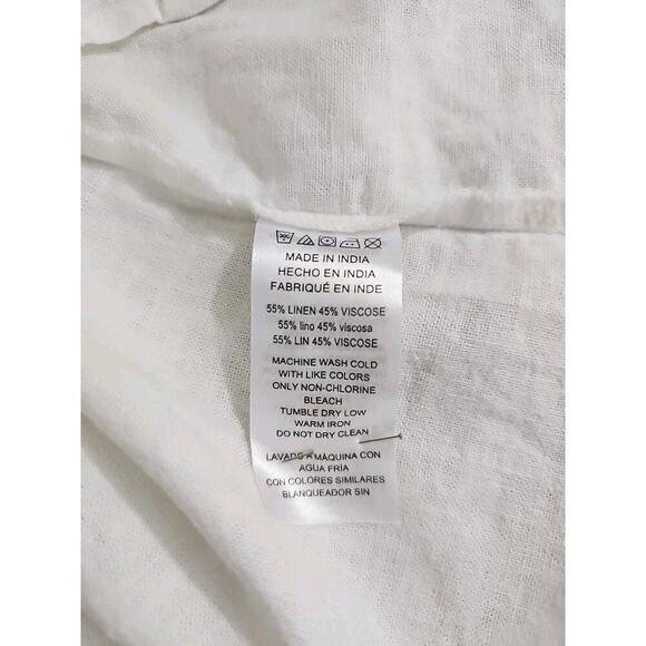 Michael Michael Kors ~Woman Size M~ White Linen Blend Shirt Button-Up NWT $110 - Picture 13 of 16